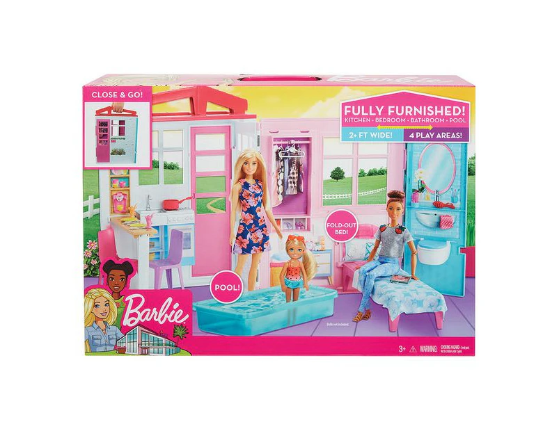 Barbie Fully Furnished Close & Go House