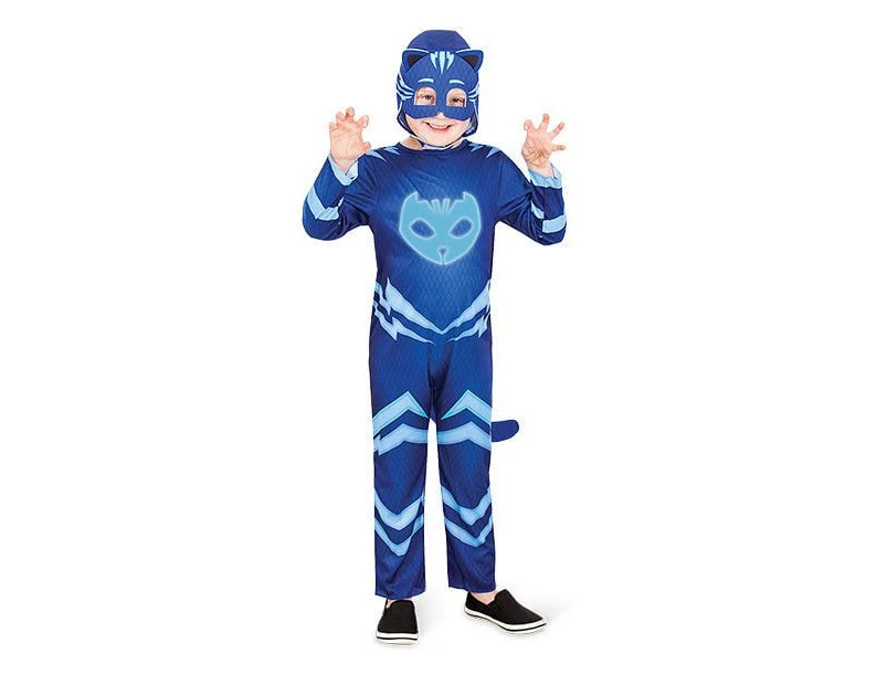 PJ Masks Glow In The Dark Hero Costume Size 3-5 - Catboy - Blue
