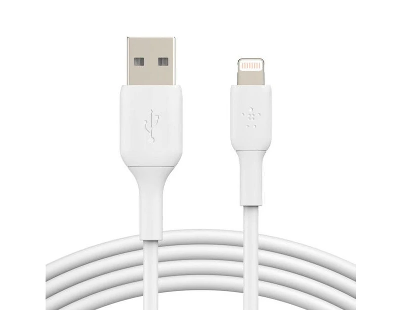 Belkin 2m USB-A to Lightning MFI-Certified Charging Data Cable for iPhone White