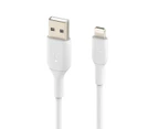 Belkin 2m USB-A to Lightning MFI-Certified Charging Data Cable for iPhone White