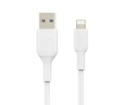 Belkin 2m USB-A to Lightning MFI-Certified Charging Data Cable for iPhone White