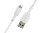 Belkin 2m USB-A to Lightning MFI-Certified Charging Data Cable for iPhone White