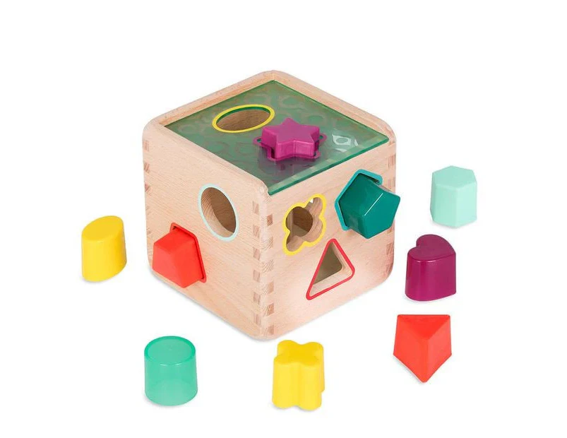 B. toys Wonder Cube Wooden Shape Sorter