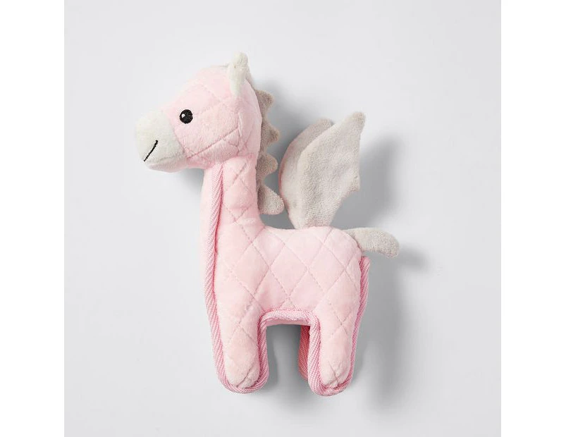 Plush Dinosaur Dog Toy - Pink