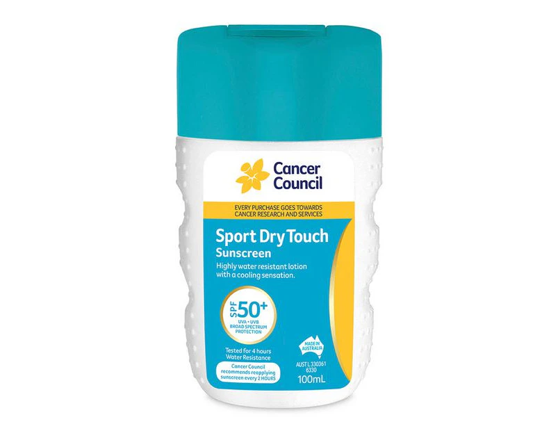 Cancer Council Sports Dry Touch Sunscreen SPF50 - 100ml - White
