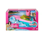 Barbie Boat with Puppy and Themed Accessories - Pink