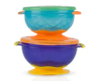 Nuby 2 Pack Stackable Suction Bowls With Lids