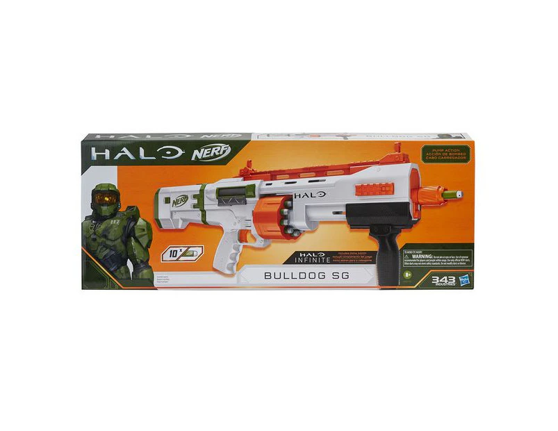 NERF Halo - Bulldog SG Pump Action Toy Blaster - White