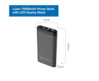 Laser 10000mAh Power Bank - Black