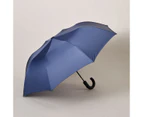 Rain or Shine Auto Open Crook Compact Umbrella - Blue