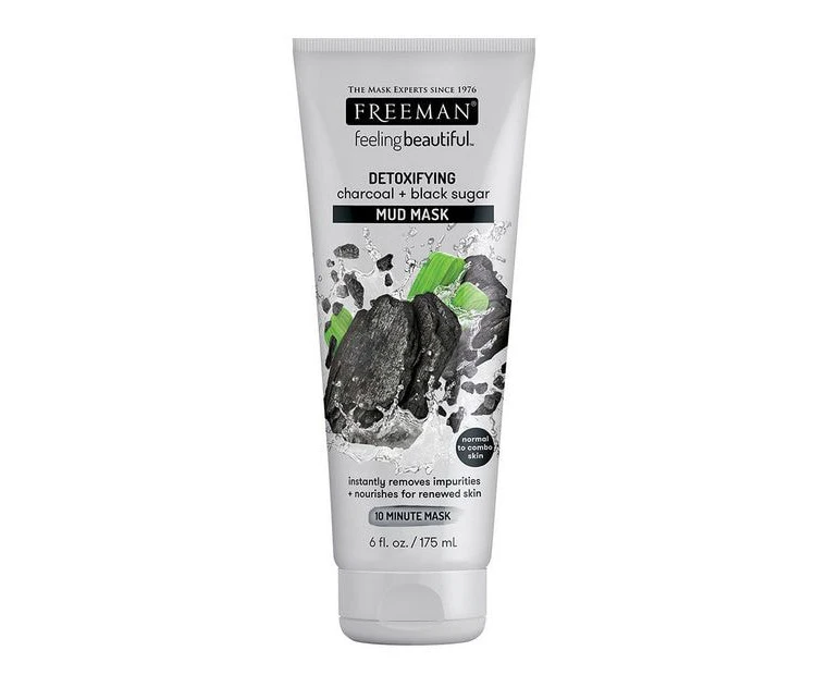 Freeman Detox Activated Charcoal Black Sugar Mud Mask 175ml - Black