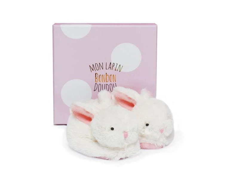 Histoire d' Ours Mon Lapin Bonbon Bunny Booties with Rattle - Pink - Pink