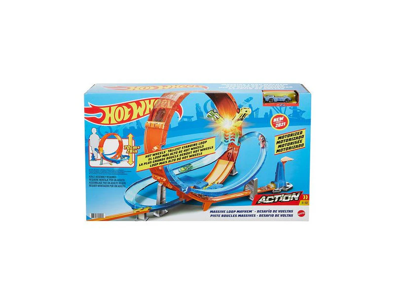 Hot Wheels Massive Loop Mayhem Track Set - Blue