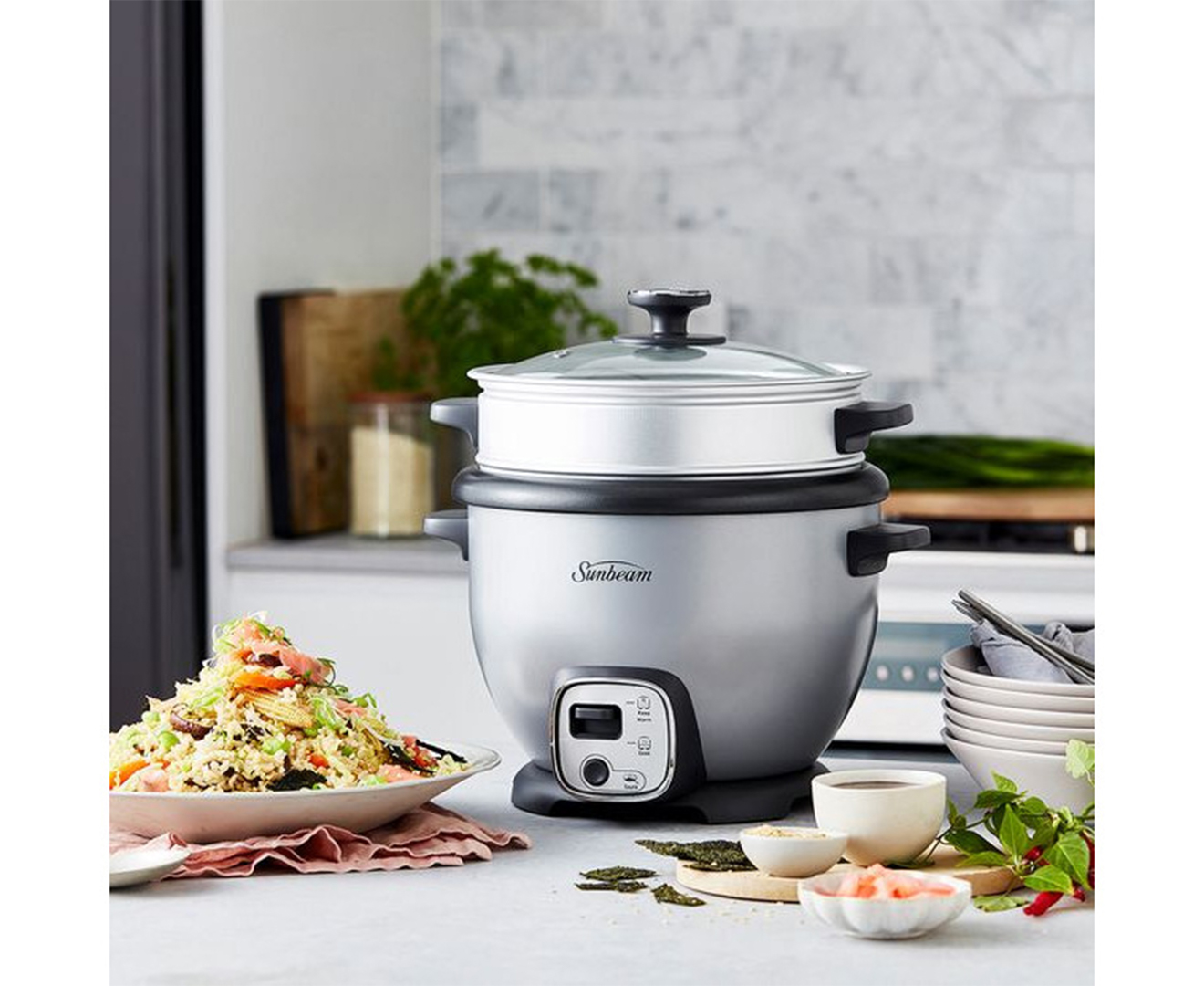 Contempo Rice Cooker with Steamer 10 Cups