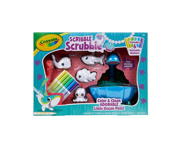 Crayola Scribble Scrubbi Ocean Lagoon Playset Figurine Toys Kids/Children 3y+