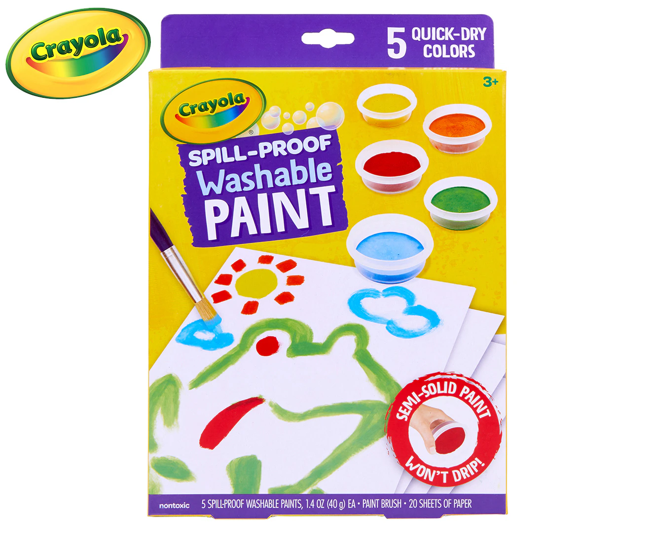 Crayola 26-Piece Spill-Proof Washable Paint Kit