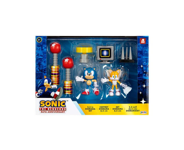 7pc Sonic The Hedgehog 2.5''/6.4cm Figures And Accessories Diorama Set 3y+