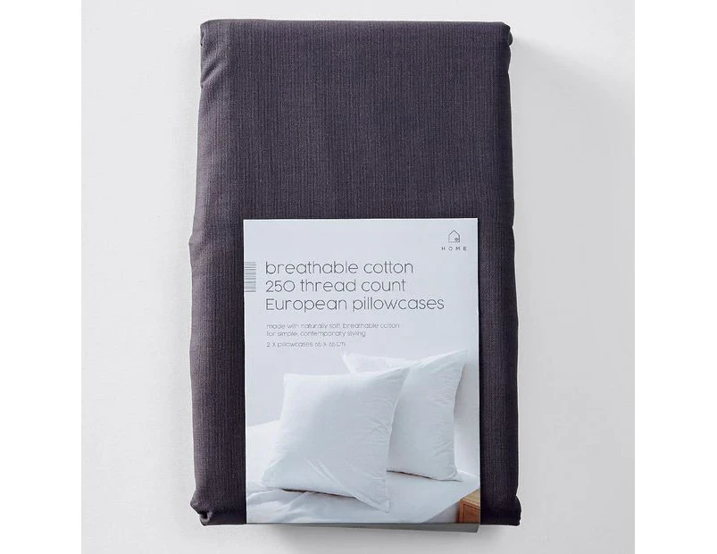 Target 2 Pack 250 Thread Count Cotton European Pillowcases - Grey