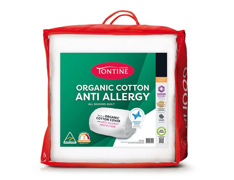Tontine Organic Cotton Anti-Allergy Quilt - White