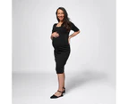 Target Maternity Organic Cotton Placket Dress - Black