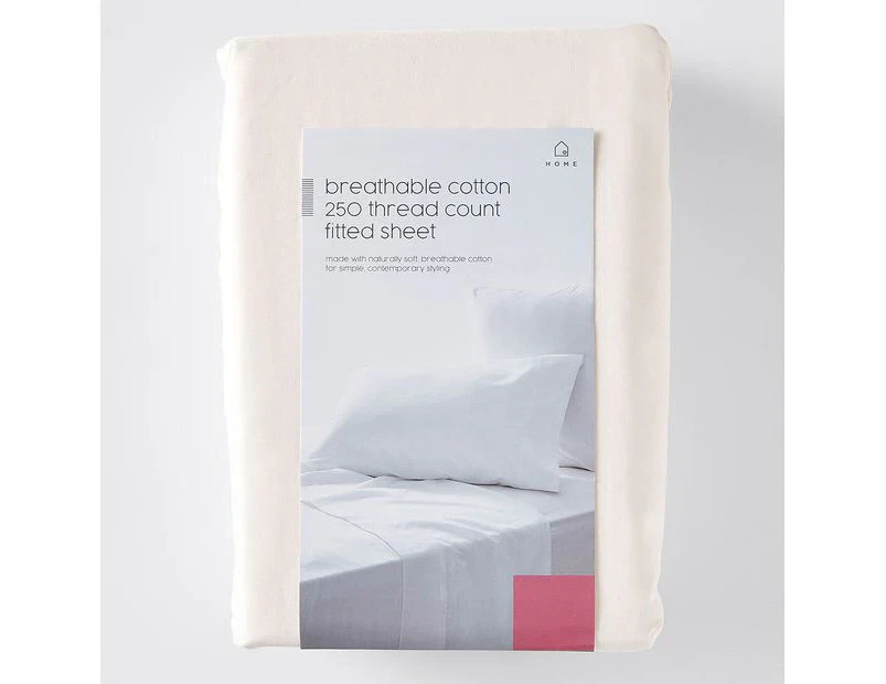 Target 250 Thread Count Cotton Fitted Sheet - White