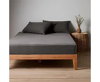 Target Arlo Stonewash Fitted Sheet - Charcoal