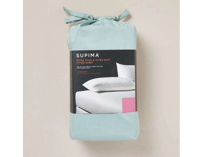 Supima 400 Thread Count Cotton Fitted Sheet - Green