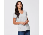 Target Modal/Elastane V-Neck T-Shirt - Grey