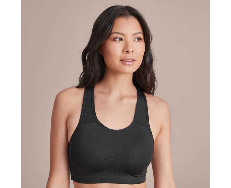 Target Active Medium Impact Supported Sports Crop Bra; Style: LCT28071 - Black