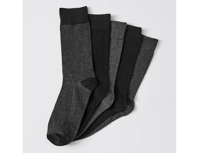 Maxx 5 Pack Business Socks - Grey - Grey