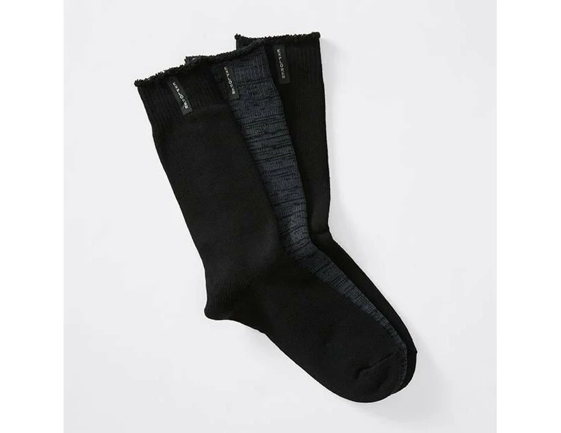 Explorer 3 Pack Original Cotton Socks - Black/Grey - Black