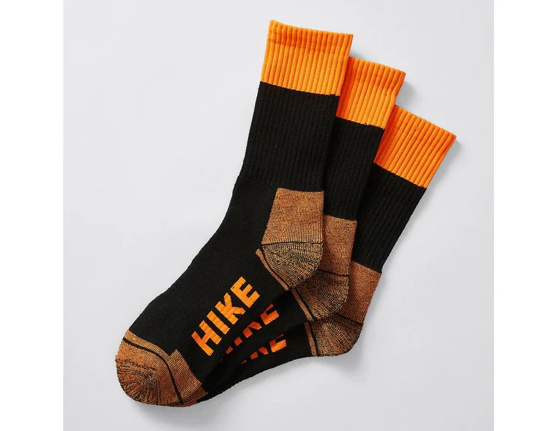 Target 3 Pack Work Technology Hike Socks - Orange - Orange