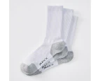 Maxx 3 Pack Performance Crew Socks - White