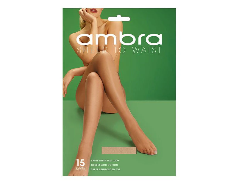 Ambra 1 Pack 15 Denier Sheer To Waist Pantyhose Natural