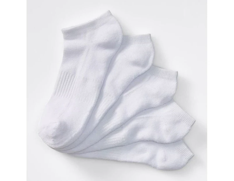 Maxx 5 Pack Low Cut Sport Socks - White