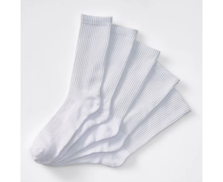 Maxx 5 Pack Crew Sport Socks - White