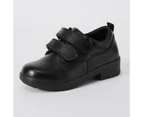 Target Earl Junior Twin Tab Leather School Shoes - Black