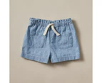 Target Baby Linen Blend Chambray Shorts - Blue