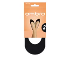 Ambra 2 Pack Foot Protection Footlet Tights - Black - Black