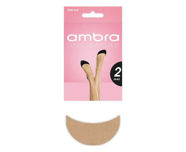 Ambra 2 Pack Out Of Sight Footlet Tights - Natural - Neutral