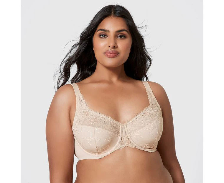 Target Fuller Figure Embroidered Lace Underwire Bra - Brown