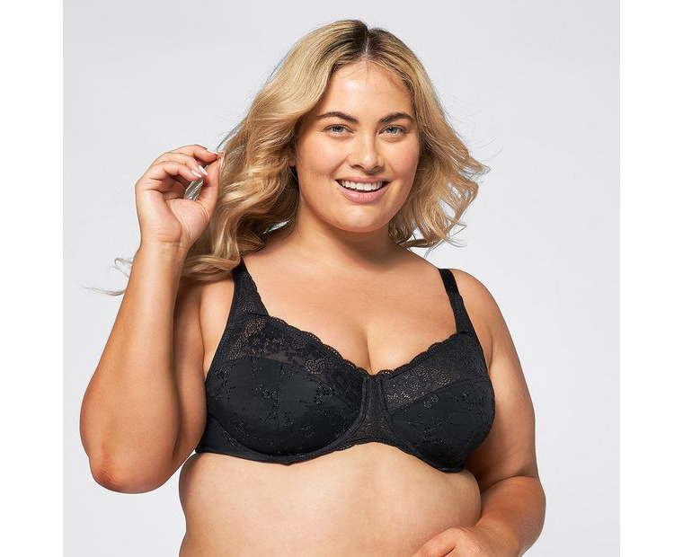 Fuller Figure Cotton Soft Cup Bra - Black