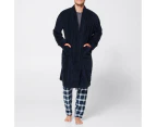 Target Jacquard Fleece Dressing Gown - Navy - Blue