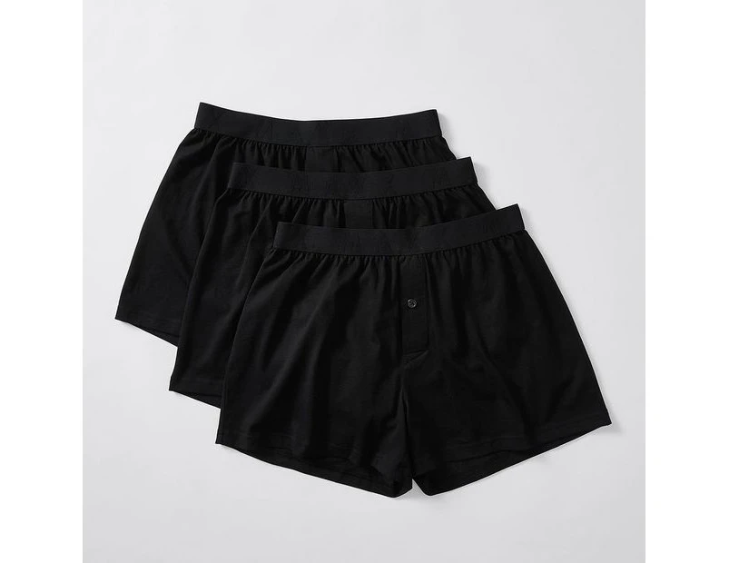 Maxx 3 Pack Knit Boxers - Black
