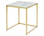 Cooper & Co. 2-Piece Ali Square Nested Glass Marble Table Set - White/Gold