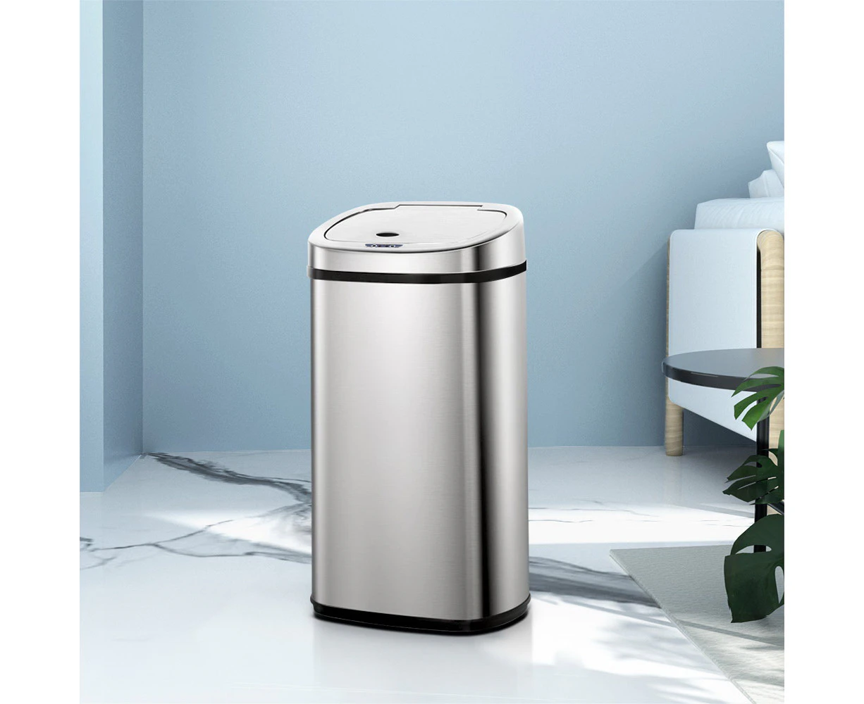 Devanti 50L Motion Sensor Bin Rubbish Automatic Silver