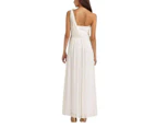 BCBGMAXAZRIA White One Shoulder Shadow Silk Dress