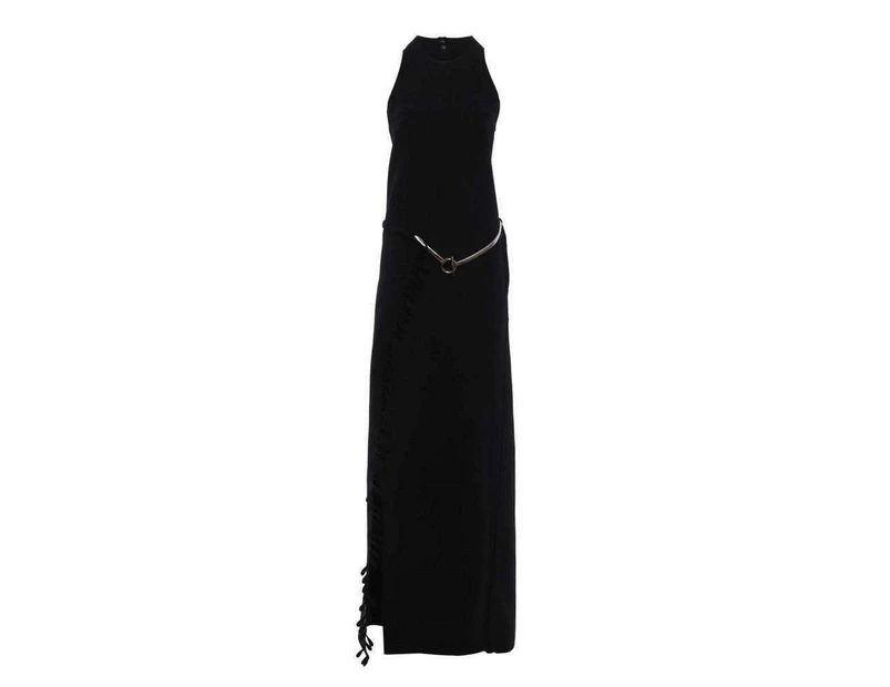Paco Rabanne Black Sleeveless Fringed Dress