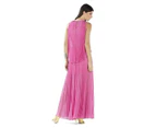 BCBGMAXAZRIA Shaina Pink Sleeveless Pleated Gown