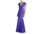 BCBGMAXAZRIA Ava Cut Out Persian Blue Full Length Formal Dress
